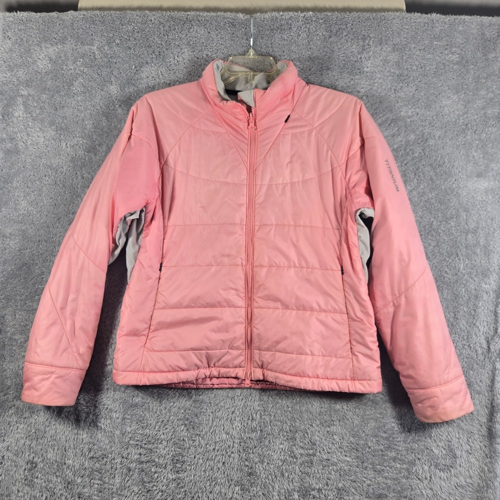 Columbia Titanium Pink‎ Puffer Jacket Womens XL Interchange Quilted Full Zip